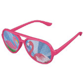 Lunettes De Fête Aviateur Amour Flamant rose (Angle)