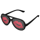 Lunettes De Fête Aviateur Baiser aux Lèvres Rouges Enterrement de Vie de Jeu (Angle)