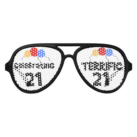 Lunettes De Fête Aviateur Balloons 21e Anniversaire de la fête (Devant)