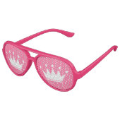 Lunettes De Fête Aviateur Bizarre teintes rose avec couronne princesse (Angle)
