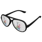 Lunettes De Fête Aviateur Blackjack avec jetons de poker (Angle)