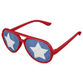 Lunettes De Fête Aviateur Blanc rouge et bleu USA Freedom (Angle)