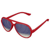 Lunettes De Fête Aviateur Blancs rouges et Bleus, couleurs du parti (Angle)