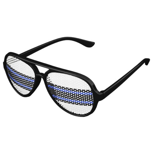 Lunettes De Fête Aviateur Bleu fin cool (Angle)