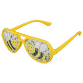 Lunettes De Fête Aviateur Bumble Bee mignonne avec Motif (Angle)