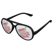 Lunettes De Fête Aviateur Carte BINGO avec boules BINGO (Angle)