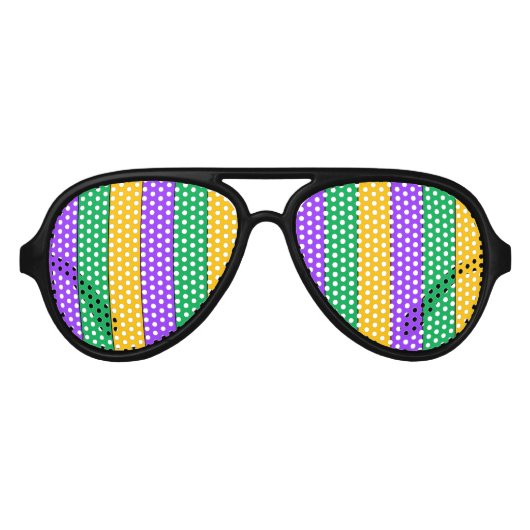 Lunettes De Fête Aviateur Carthagène Stripes Green Yellow (Devant)