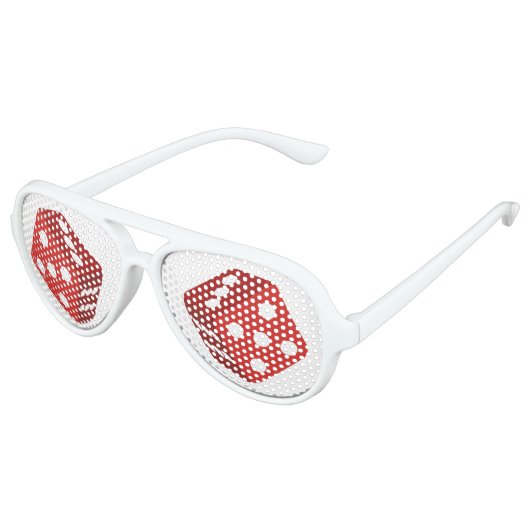 Lunettes De Fête Aviateur Casino Gambling Craps Red Dice (Angle)
