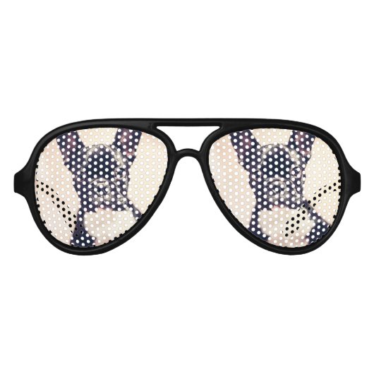 Lunettes De Fête Aviateur Chiffre de taureau français (Devant)