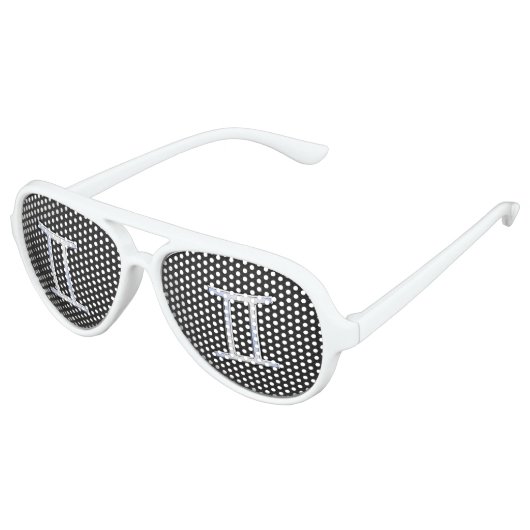 Lunettes De Fête Aviateur Chrome moderne comme Gemini Symbole Zodiac (Angle)