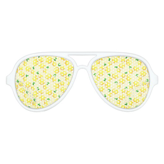 Lunettes De Fête Aviateur Citrons jaunes frais (Devant)