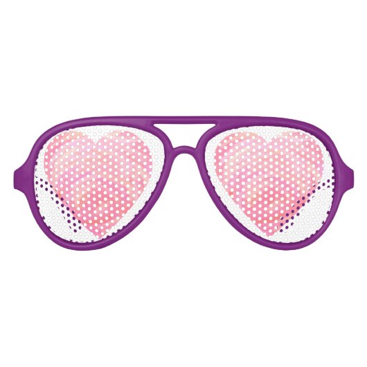 Lunettes De Fête Aviateur Coeurs roses (Devant)
