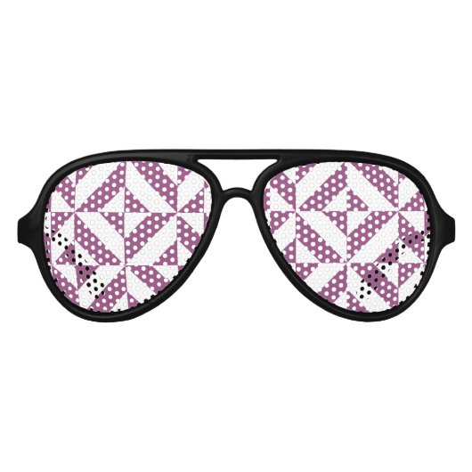 Lunettes De Fête Aviateur Cube Déco géométrique violet chaud (Devant)