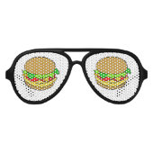Lunettes De Fête Aviateur Dessin de Cheeseburger (Devant)