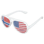 Lunettes De Fête Aviateur Drapeau américain norvégien (Angle)