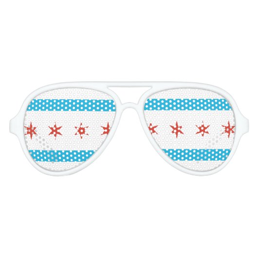 Lunettes De Fête Aviateur Drapeau de Chicago (Devant)