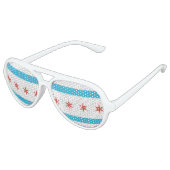 Lunettes De Fête Aviateur Drapeau de Chicago (Angle)
