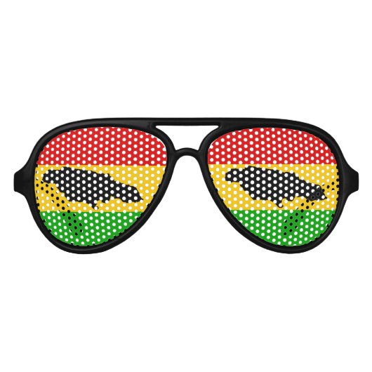 Lunettes De Fête Aviateur Drapeau de Jamaïque et de Rasta (Devant)