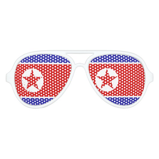 Lunettes De Fête Aviateur Drapeau de la Corée du Nord (Devant)