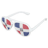 Lunettes De Fête Aviateur Drapeau de la République Dominicaine (Angle)