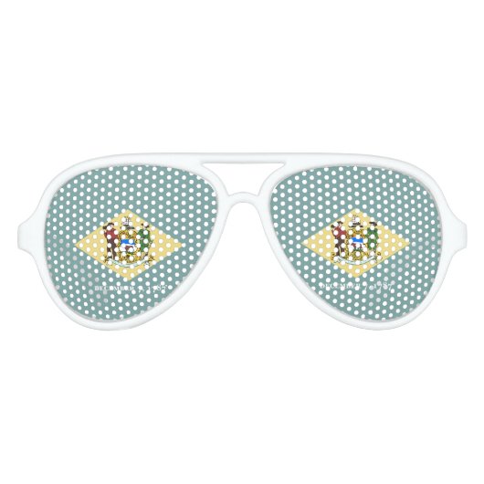 Lunettes De Fête Aviateur Drapeau de l'État du Delaware (Devant)