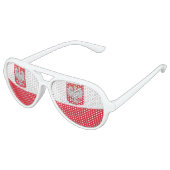 Lunettes De Fête Aviateur Drapeau de Pologne (Angle)