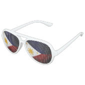 Lunettes De Fête Aviateur Drapeau des Philippines noires (Angle)
