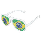 Lunettes De Fête Aviateur Drapeau du Brésil (Angle)
