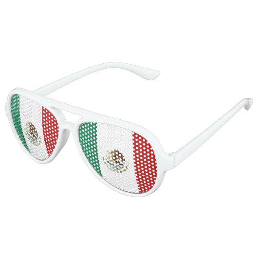 Lunettes De Fête Aviateur Drapeau du Mexique (Angle)
