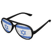 Lunettes De Fête Aviateur Drapeau Israël étoile bleue de David (Angle)