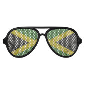 Lunettes De Fête Aviateur Drapeau jamaïcain - Crinké (Devant)