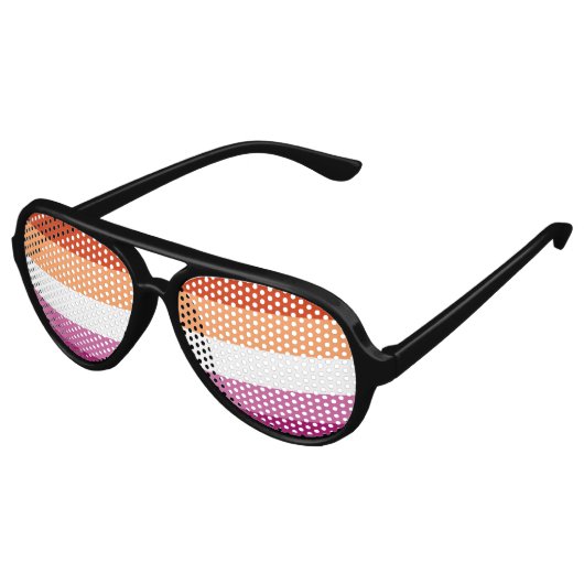 Lunettes De Fête Aviateur Drapeau lesbien (Angle)