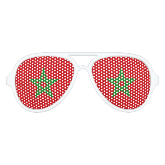 Lunettes De Fête Aviateur Drapeau Maroc (Devant)