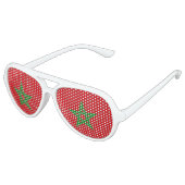 Lunettes De Fête Aviateur Drapeau Maroc (Angle)