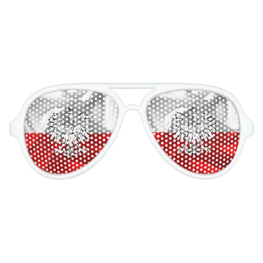 Lunettes De Fête Aviateur Drapeau polonais (Devant)