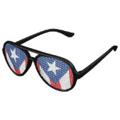 Lunettes De Fête Aviateur Drapeau porto-ricain (Angle)