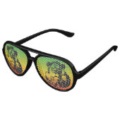 Lunettes De Fête Aviateur Drapeau Rasta et tête de lion (Angle)