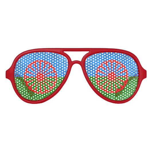 Lunettes De Fête Aviateur Drapeau romani (Devant)