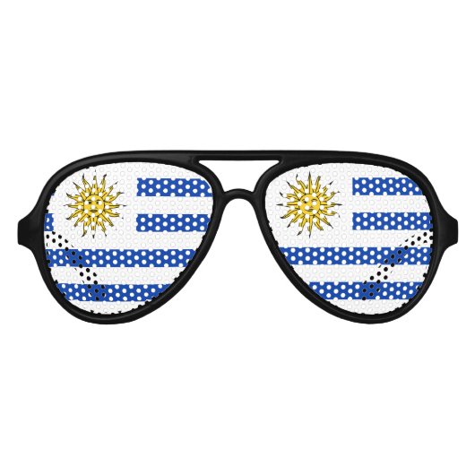 Lunettes De Fête Aviateur Drapeau uruguayen Banda Oriental (Devant)