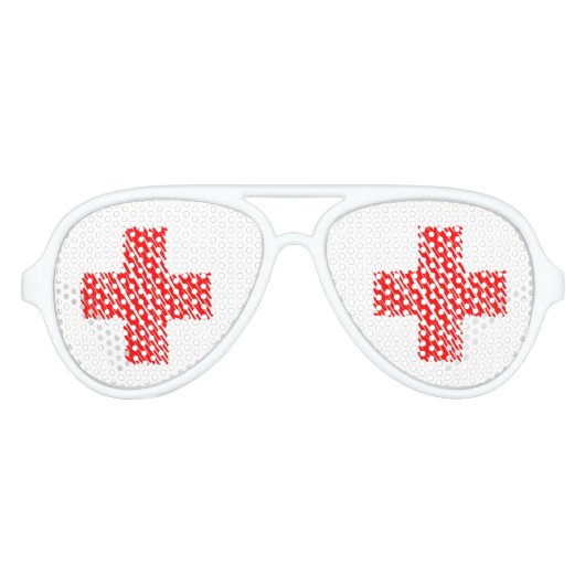 Lunettes De Fête Aviateur Drôle Halloween infirmière nuances de fête (Devant)