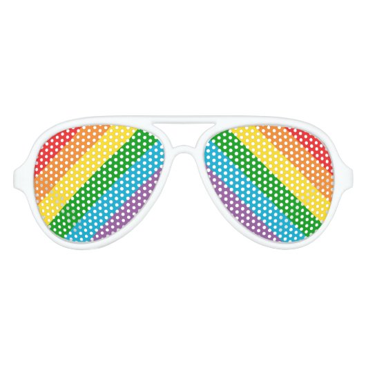 Lunettes De Fête Aviateur Festival Rainbow Motif Pride (Devant)