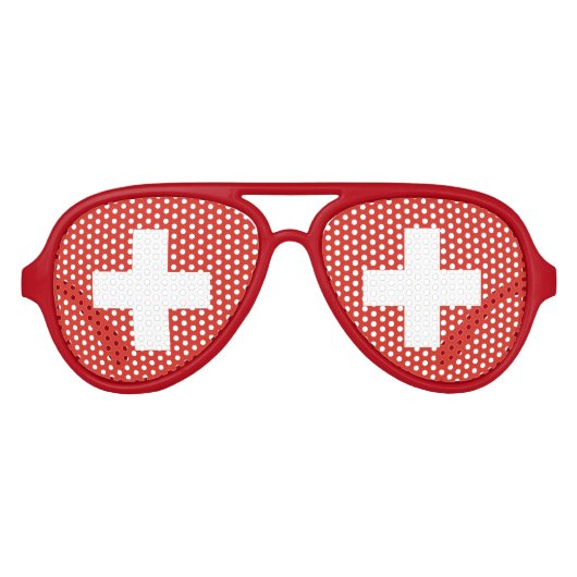 Lunettes De Fête Aviateur Fête de la fierté suisse | Drapeau de la Suisse (Devant)