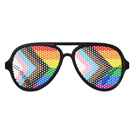Lunettes De Fête Aviateur Fierté de progrès LGBTQ+ (Devant)