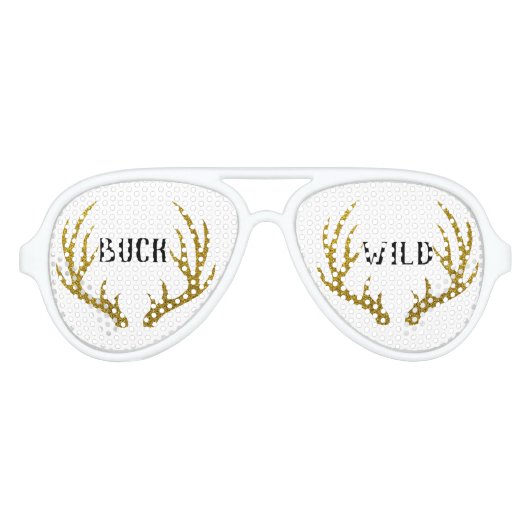 Lunettes De Fête Aviateur Gold Deer Antlers Buck Wild (Devant)
