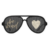 Lunettes De Fête Aviateur Gold Parties scintillant Be Kind Heart Citation In (Devant)