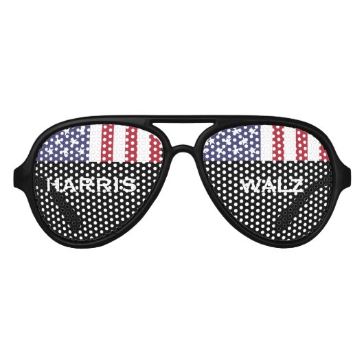Lunettes De Fête Aviateur HARRIS WALZ USA Drapeau Aviateurs (Devant)