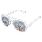 Lunettes De Fête Aviateur Has Risen Rugged Cross With Clouds (Angle)