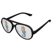 Lunettes De Fête Aviateur Hippocampe polygonal arc-en-ciel (Angle)