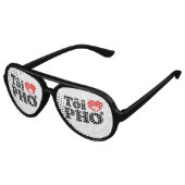 Lunettes De Fête Aviateur I Heart (Love) Pho (Tôi PHỞ) (Angle)