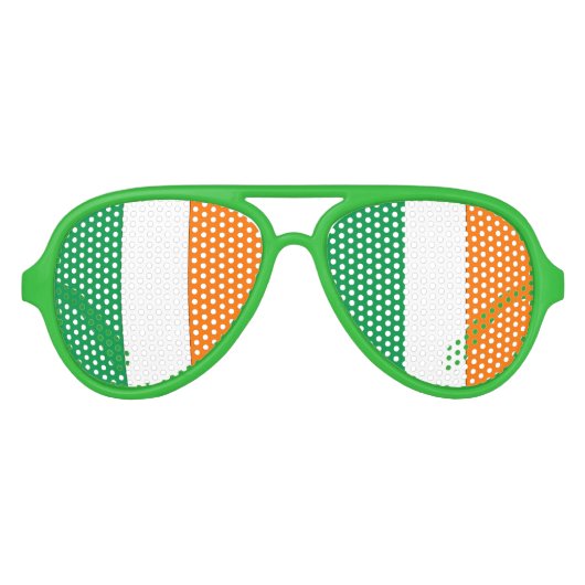 Lunettes De Fête Aviateur Irish Flag - Aviator Party Shades! (Devant)